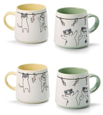 2 X NEU teemando® Becher Charlie New Bone China, 2-fach sortiert 0,35 l = 4 Becher