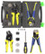 Crimpadora Terminales Alicates y Alicate Pelacables,Geevorks Kit de Alicates para Crimpadora con 5 Terminales Intercambiables + Screwdiver + Caja de Herramientas,para Terminales