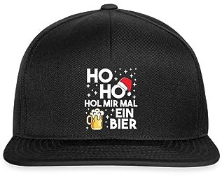 Spreadshirt HoHo HOL Mir Mal EIN Bier Weihnachten Snapback Cap, One Size, Schwarz/Schwarz