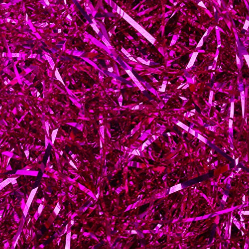 100 g Korbfüllpapier, glänzende rosarote Folie, Polypropylen-Körbe, zerkleinertes Gras, Füller, Knister-Konfetti, Bastpapier, Geschenkbox-Füllstoff für DIY Geschenkverpackung und Korbfüllung