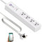 Smart Power Strip 13A Jinvoo Extension Lead with 2 USB Slots Compatible with Apple HomeKit Alexa Google Assistant Support Voice/APP Control Surge Protecting