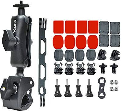 vgsion Motorcycle Mount Bundle for Insta360 One X3, One X2, One RS Compatible with GoPro Hero 11, Hero 10, Hero 9