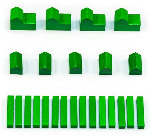 Waldfelsen Siedler Holzfiguren - Einzelsets (Grün, Basis)