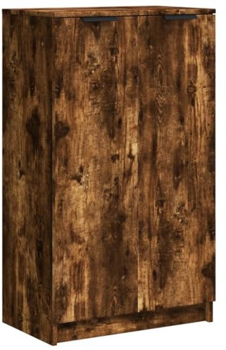 vidaXL Schuhschrank Schuhablage Schuhregal Schuhständer Schuhaufbewahrung Schuhorganizer Schuhkommode Räuchereiche 59x35x100cm Holzwerkstoff