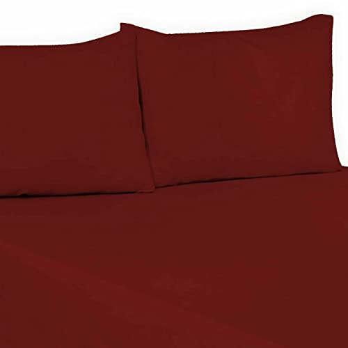 Flat Sheet Plain Dyed Polycotton Bedsheet Super Soft Easy-Care Bedlinen Non-iron Flat Sheets/Top Sheets in Single-Double-King-Super king (Chocolate, Super King)