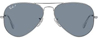 Ray-Ban Unisex-Sonnenbrille RB3025 AVIATOR LARGE METAL 003/02 Farbe Silberblau Glasgröße 58 mm