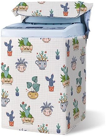 Odot Washing Machine Cover Top Load Waterproof Dustproof Washer Machine Dryer Protector Sunscreen Washer Dryer Cover for Most Top Load Washer Dryer (Aloe,XL Capacity 8.5-12kg)