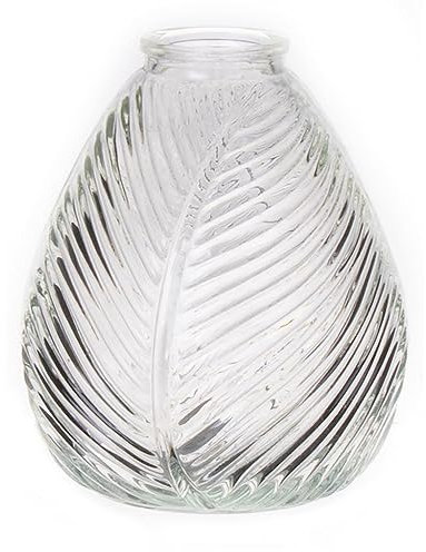 INNA-Glas Flaschenvase NELLOMIO mit Blattstruktur, Glas, klar, 16 cm, Ø 14 cm - Vase transparent