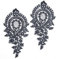 GORGECRAFT 4Stk Schwarze Blumenbesatz-Applikation Spitze Stoffflicken Bestickte Blumen-Rosen-Applikationen Zum Aufnähen Auf Polyester Ornament-Zubehör Für Hochzeitskleid Tasche Jeans Schuhe Kleidung