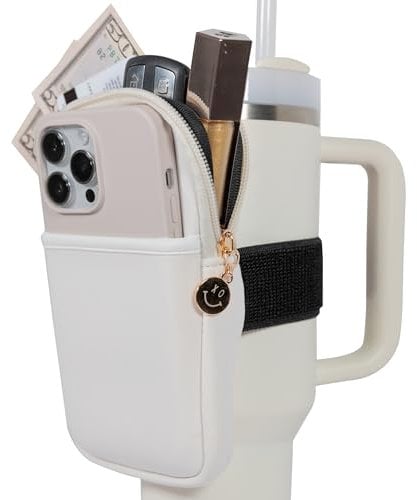 Preppy Stuff Phone Pocket Pouch For Stanley Quencher Carry-All Adventure 40oz & Stanley IceFlow 20oz & 30oz, Yeti Travel Mugs, Stanley Cup Accessories