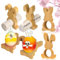 Lot De 6 Coquetiers Oeuf en Bois de Lapin - Décoration de Table Amusante pour Pâques - Support pour Œufs De Pâques - Ronds de Serviette en Bois - Parfait pour le Brunch Et le Petit Déjeuner