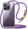JETech Crossbody Case for iPhone 14 Pro 6.1-Inch with Adjustable Lanyard Strap, Clear Transparent Anti-Yellowing Shockproof Protective Phone Cover with Neck Cord (Deep Purple)