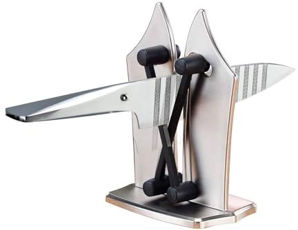 RevolutionLine - Afilador de Cuchillos Manual | Fabricado con Aleación de Tungsteno y Carbono | Apto para cuchillos de hoja lisa y dentada | Ocupa muy poco espacio | Afila tus cuchillos en segundos