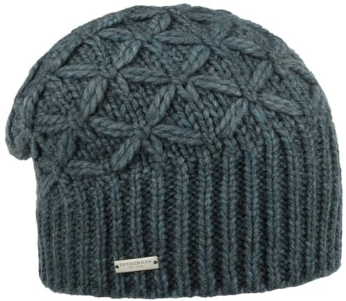 Seeberger Annelie Knit Headsock Damen/Herren, blau (petrol blue), 6 3/4/7 3/8