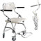 Tabouret de Douche 120 kg, Chaise de Douche étanche en Alliage d'aluminium avec accoudoirs et roulettes rabattables, siège de Douche Multifonctionnel pour Personnes âgées jusqu'à 120 kg