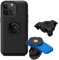 QUAD LOCK Spiegel Handyhalterung für Motorrad mit Vibrationsdämpfer und MAG Hülle für iPhone 14 Pro Max