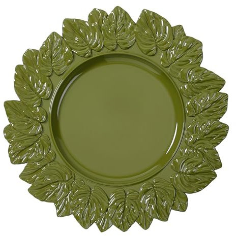 Inge-glas Assiette décorative en plastique de 35 cm - Assiette de présentation festive pour différentes occasions - Soucoupe pour mariage, jubilé, Noël - Assiette de Noël - Vert