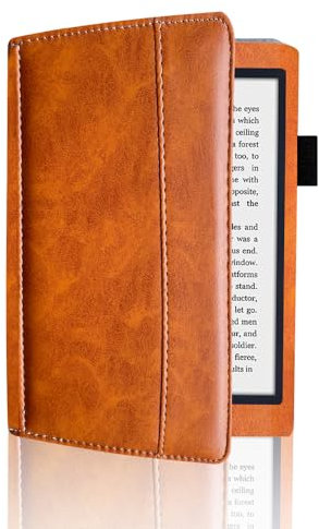 Étui pour Kobo Aura HD 6,8 Modèle : N204B Housse en cuir PU avec pour liseuse Kobo Aura HD Smart Slim Folio Cover avec fonction veille/réveil automatique pour Kobo Aura HD 6,8 (marron)