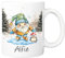 Pickhut Personalised Christmas gonk gnome hot Chocolate Mug, Christmas Movie Cup, Secret Santa, Stocking Filler, Gonk Lover Gifts, for Christmas, Birthday, Xmas eve Box (Santa Gonk & Penguin Ice Mug)