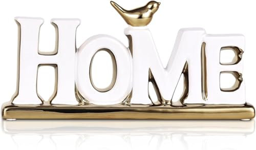 Carteles de hogar blanco y dorado para decoración del hogar,Estatua decorativa,Escultura de pájaro dorado, Decoración de personalizada, Adornos decorativos para salón, dormitorio, escritorio, armarios