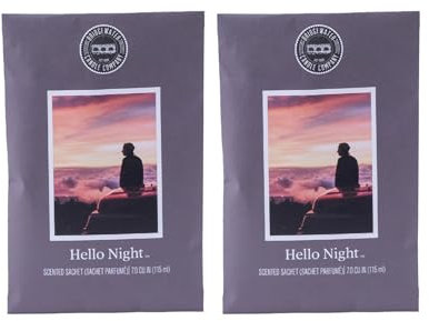 Bridgewater 2 pack of HELLO NIGHT - Scented Sachet Bag, of violet, jasmine, cedarwood, and amber. Drawer Fragrance Wardrobe Air Room Freshener for Living Room Bedroom Bathroom Laundry Basket