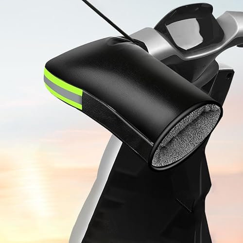 POIUYACA 2 Stück Motorrad-Lenkerhandschuhe für Suzuki Viva 2016-2022, Winter-Lenkerhandschuhe Warm Handschuh für Motorrad-Roller Fahrradhandschuhe für Kaltes Wetter,A Green