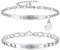 Partnerarmbänder mit Gravur Pärchen Armband - Paar Armbänder Edelstahl Figaro Kette Partnerarmband Verstellbarer Partner Armband Silber Partner Geschenke Weihnachten Geburtstag Jahrestag Valentinstag