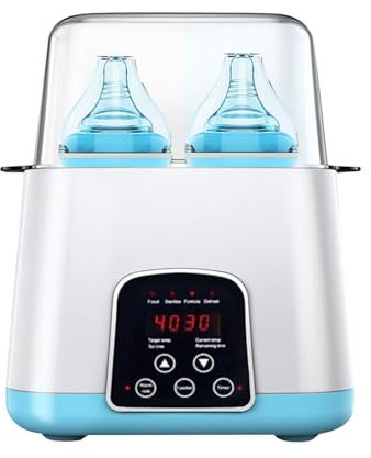Gziztx Bottle Warmer 6 in 1 Baby Bottle Sterilizer with Timer, Digital Display and Temperature Control, for Warming Milk, Heating Complementary Food, and Disinfection