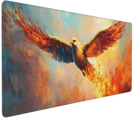 Gaming Mouse Mat, Large Extended Waterproof Mousepad, Mouse Pad Non-Slip Rubber Base, Smooth Surface PC Office Mouse Mat Comfortable Keyboard Pad for Office Women Gift Fantasy Eagle 1000x600x3mm k-792
