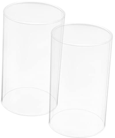 BESPORTBLE Glaszylinder Ohne Boden 6cm Durchmesser: 2 Stücke Glaszylinder Windlichtgläser Transparenter Kerzenhalter Teelichtgläser Glas Windlicht Ersatzzylinder für Party Tischdeko, 10X6cm