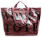 CRGANGZY Women Fashion Umhängetasche Buchstabe Print Tasche PVC Pendelbeutel (dunkelrot) (Wassermelonrot)