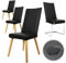 LUKDUNG Stuhlhussen PU Leder 4er Set, Stuhlbezug wasserdichte und Elastische, Universell Esszimmer Stuhlüberzug Stretch, Stuhlbezüge für Küche, Hotel, Restaurant, Hochzeit (Schwarz, 4 Stück)