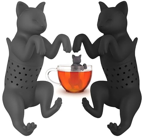 winmiya 2 Pcs Funny Tea for Animals Tea Cat Tea Filter Food-Grade Cute Tea Filter Tea for Loose Tea for Loose Leaf Tea Garden Tea Picnic Tea Bottle Mug