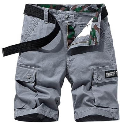 Short Homme Cargo Short Tactique Homme Sport Randonnée Trail avec Poche (Pas De Ceinture)