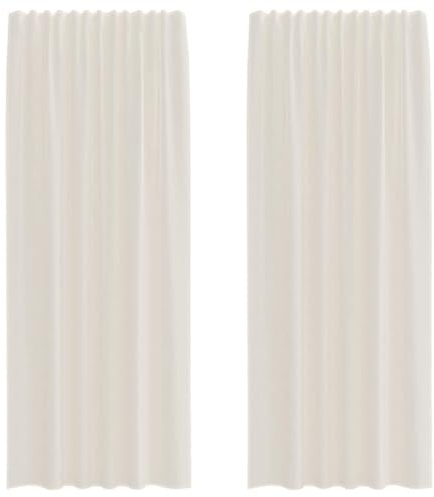 vidaXL Voile Vorhänge mit Stangentaschen 2 STK. Creme
