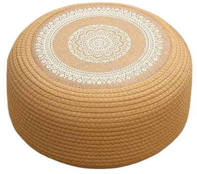 Bodenkissen Rund 40cm Rattan Bodenkissen Groß, Meditationskissen 20 Cm Hoch Japanischer Stil Sitzkissen Für Wohnzimmer Und Homeoffice, Yogakissen Für Yoga Meditation, Schlafen, Büro Und Arbeitszimmer