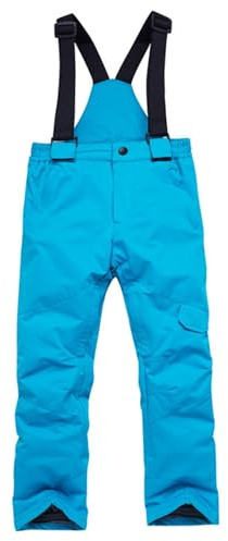 Maskjuwio Pantalón de nieve para | Pantalón de esquí de invierno con bolsillos de parche | Mono de nieve aislado y convertible para niñas y 3473435198, azul, 11-12 años