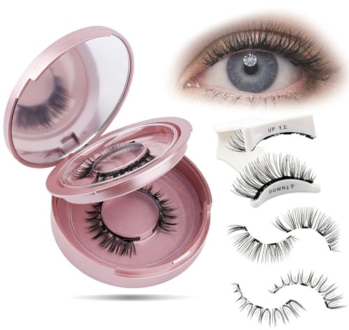 BSITSSS 2 Pares Pestañas Postizas Magneticas, 2 Estilo Pestañas Magneticas Naturales con Aplicador, No Necesita Pegamento, Magnetic Lashes Reutilizables para Fáciles de Poner y Quitar