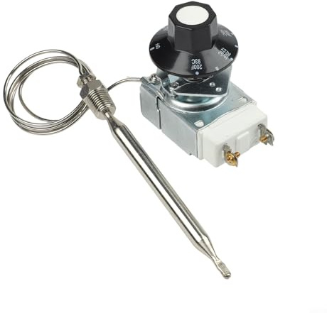 Micpointik Millivolt - Termostato para freidoras de gas, interruptor de alto límite con sonda de cobre niquelado, 3/8 o 1/4 NPT para robertshaw RX-2-24 y RX-1-36, rango de temperatura 93-204 °C