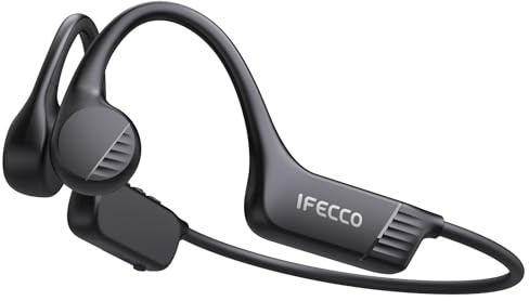 IFECCO Cuffie Conduzione Ossea Bluetooth 6.0 per Fitness e Ciclismo | Auricolari Open-ear Impermeabili IP67 con Microfono