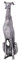 KADIMA DESIGN Deko Design Dog aus Aluminium silbern Windhund Skulptur Hundestatue