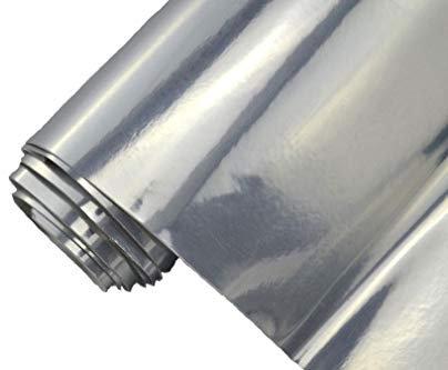 Neoxxim 26.64€/m2 Premium - Auto Folie - Chrom Silber Glanz GLÄNZEND 30 x 150 cm- blasenfrei mit Luftkanälen ca. 0,15mm dick