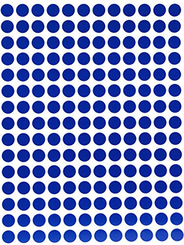 Royal Green Sticker Dots (0.8 cm) 8mm Color Labels in Blue - 2520 Pack