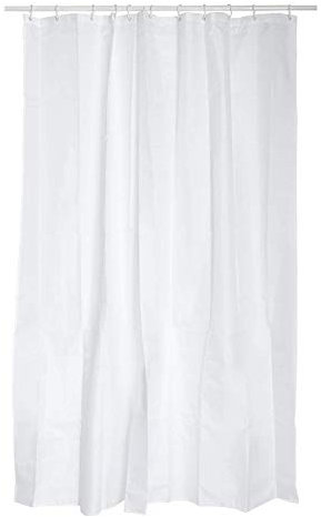 MSV 1 Cotexsa by Premium Schimmel Textil Duschvorhang-Anti-Bakteriell, waschbar, 100% wasserdicht, mit 12 Duschvorhangringen-Polyester, „Uni“ Weiß 180x200cm – Made in Spain, 180 x 200 cm