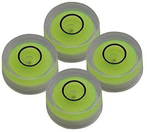 Yibuy Wasserwaagen-Libelle, Grün, 12 x 6 mm, runder Neigungsmesser, zum Ausrichten von Oberflächen – 4 Stück
