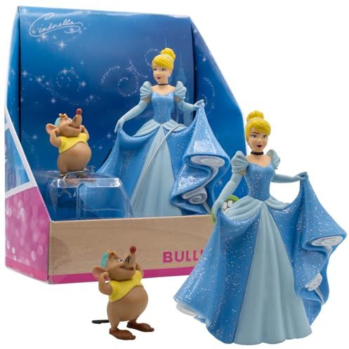 Bullyland 13438 Toy Figure Set Cinderella and Karli from Walt Disney Cinderella, Detailed Ideal as a Small Gift for Children from 3 Years