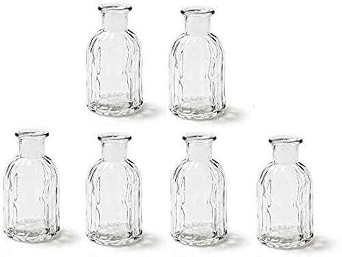 Kleine Vase Norinne XS, Kleine Glasvase, 6er Set - Glasflasche, Tischdekoration, Glasvasen, Landh
