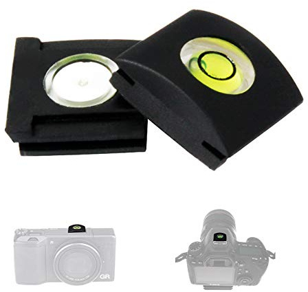 Professional Camera Flashlight Hot Shoe Cover with Bubble Spirit Level Compatible with Canon Nikon Panasonic Fujifilm Olympus Pentax Sigma DSLR SLR EVIL Camera