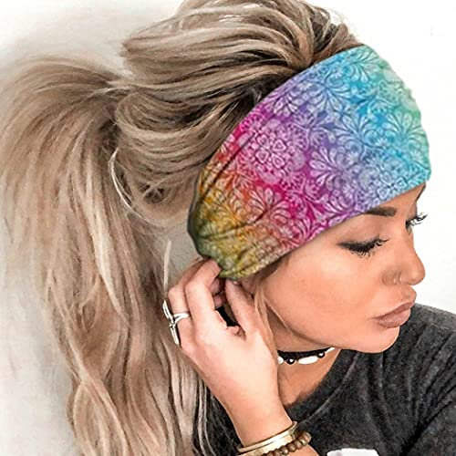 Yean Boho-Stirnband, breite Headwraps, elastische Haarbänder, Yoga, Blume, Kopftuch für Damen und Mädchen, 3 Stück