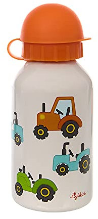 SIGIKID 25238 Edelstahl Trinkflasche Traktor Kinderflasche Mädchen und Jungen Accessoires empfohlen ab 3 Jahren beige/orange 350ml